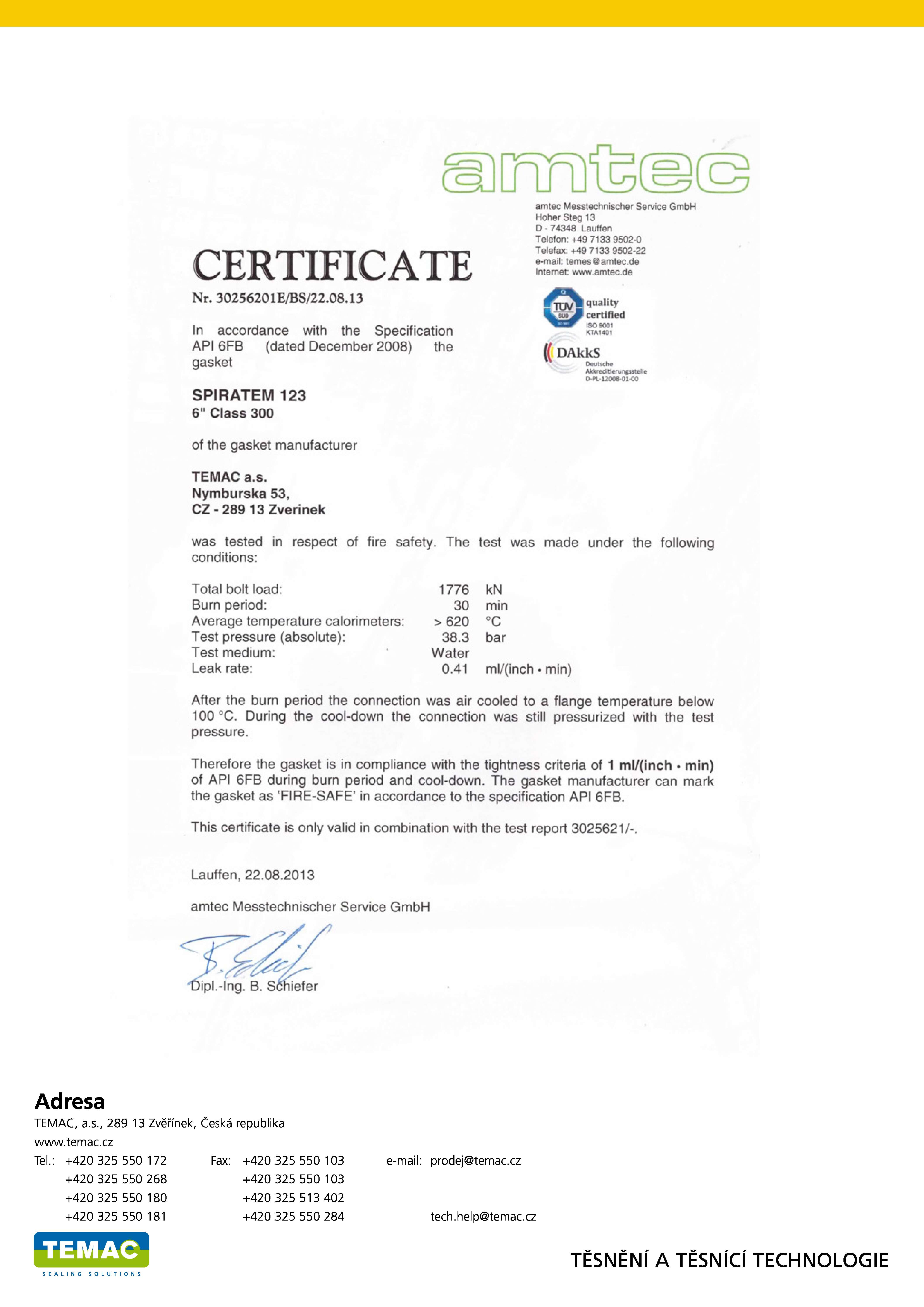 FIRE TEST API 6FB-SPIRATEM 123