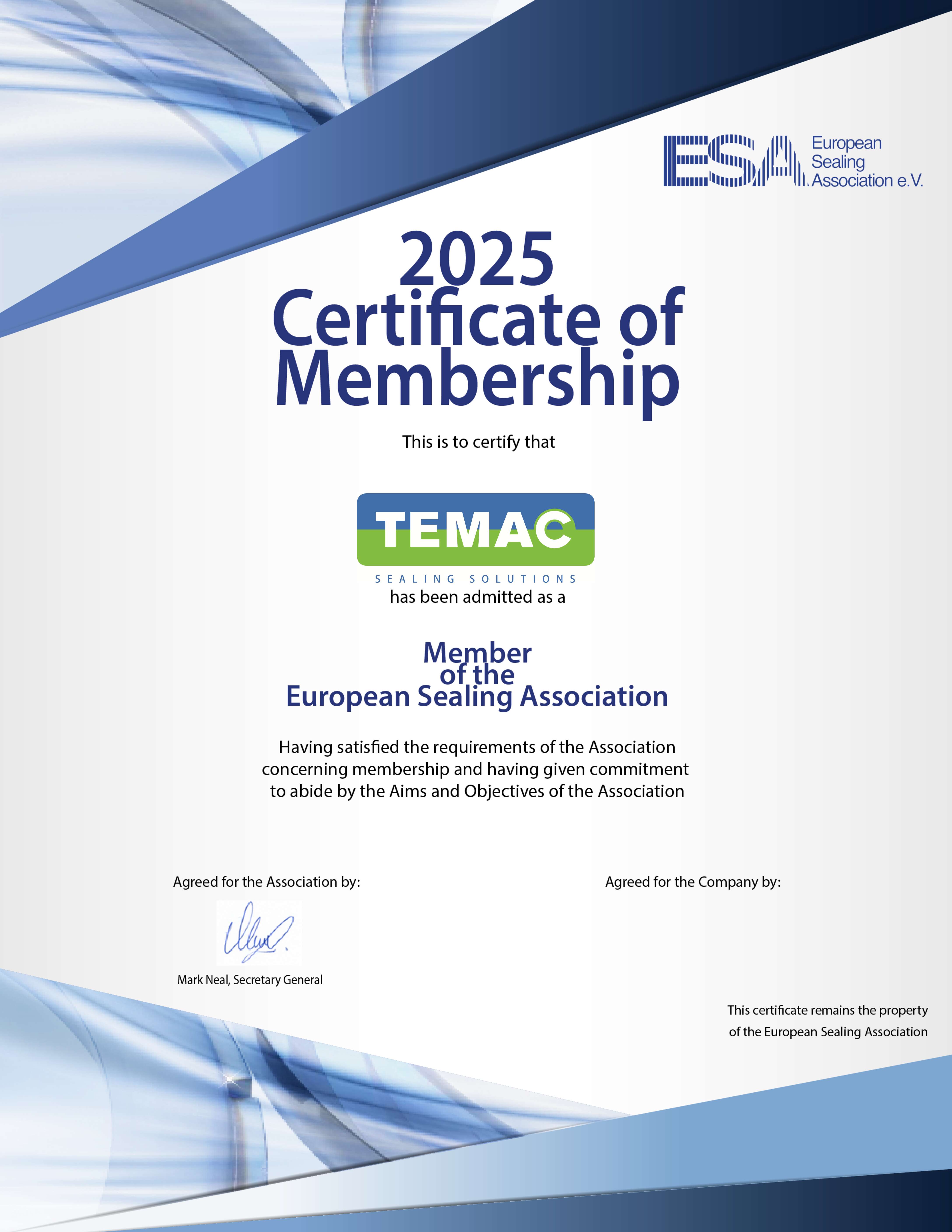 ESA 2025 certification